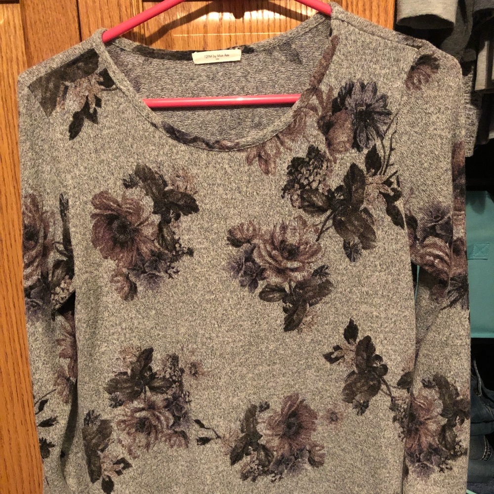 Faded Floral Sweater